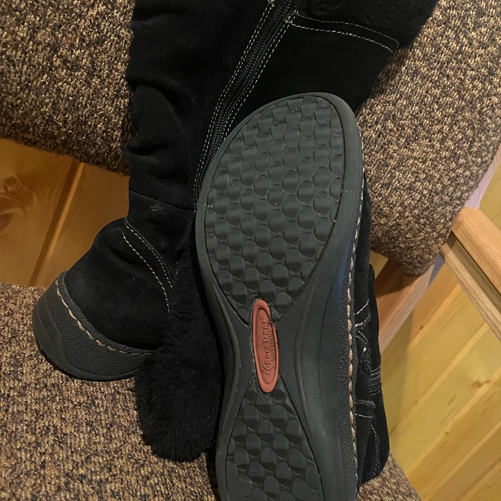 BareTraps Black Suede leather Winter Boots with Fur - Picture 3 of 5